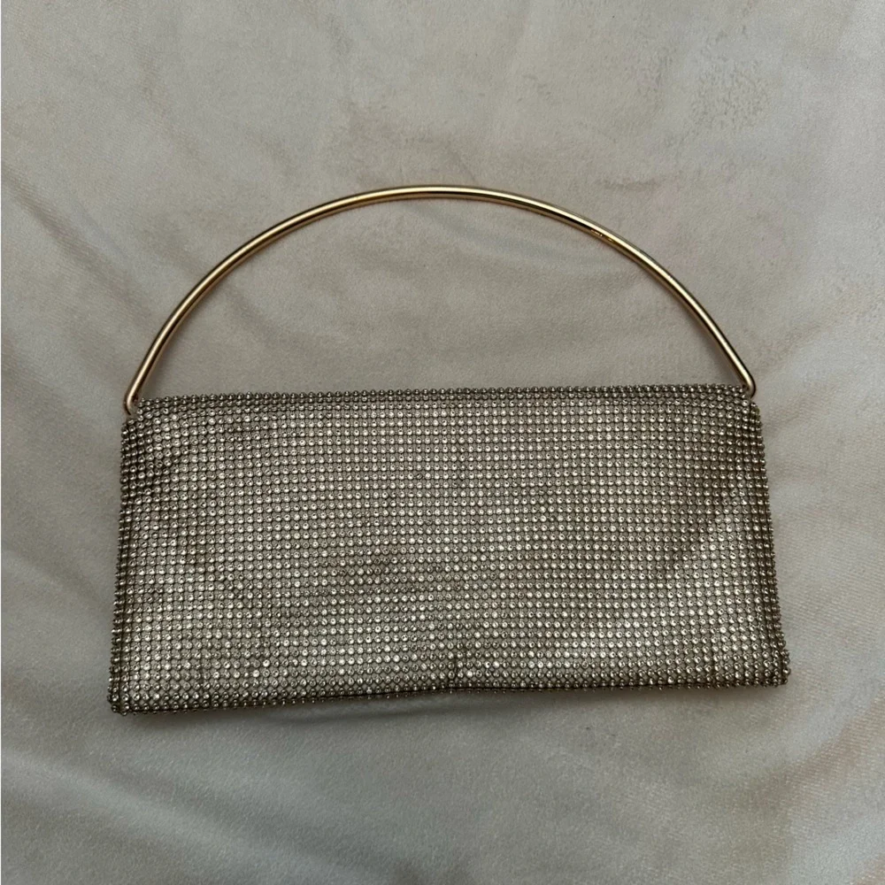 Jessica McClintock Gold Isa Crystal Clutch Bag 51699